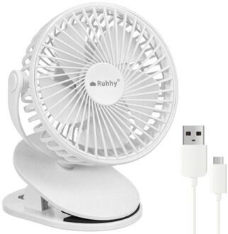 draadloze ventilator - wit - usb oplaadbaar - bureauventilator - zomer - draadloos