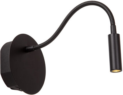 Draadloze Wandlamp Jolijn Magnetisch Zwart ⌀11cm 2w