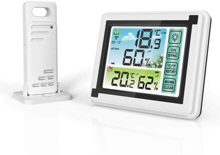 Draadloze Weerstation Indoor Outdoor Thermometer Met Sensor, Digitale Temperatuur Vochtigheid Monitor Met Lcd Backlight
