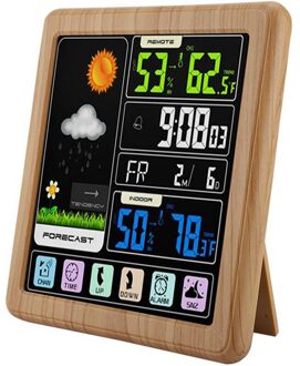 Draadloze Weerstation, Kleur Station, Digitale Indoor Outdoor Thermometer Met Sensor, Vochtigheid Monitor, Bar