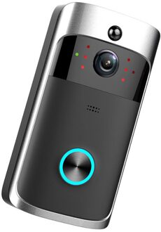 Draadloze Wifi Deurbellen Visuele Ring Intercom Secure Camera Smart Video Telefoon Deur Voorkomen Dieven zwart