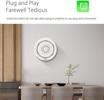 Draadloze Wifi Sirene Alarm Sensor Geluid 3 In 1 Wifi Sirene Alarm Met Temperatuur Vochtigheid Sensor Voor Alexa Google Thuis