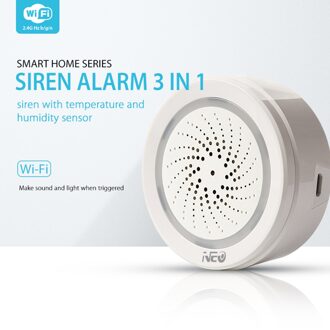 Draadloze Wifi Tuya Sirene Alarm Met Temperatuur Vochtigheid Sensor Sound Light Home Security Alarm Smart Leven App Voor Alexa Google