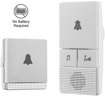 Draadloze Zelf Generatie Deurbel Thuis Slimme Elektronische Afstandsbediening Lange Afstand Deurbel Waterdicht 38 Beltonen wit / EU