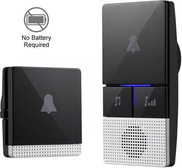 Draadloze Zelf Generatie Deurbel Thuis Slimme Elektronische Afstandsbediening Lange Afstand Deurbel Waterdicht 38 Beltonen zwart / UK