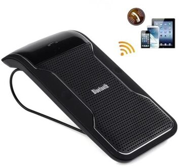 Draadloze Zwart Bluetooth Handsfree Carkit Speakerphone Zonneklepclip 10 m Afstand Voor iPhone Smartphones met Autolader