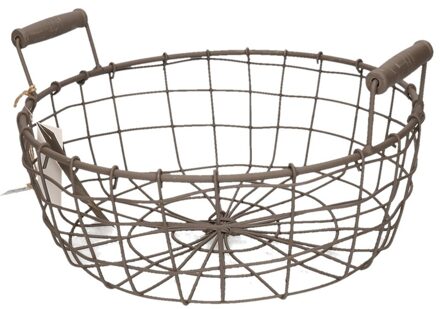 Draadmand/opbergmand - draadstaal - rond - 37 x 11 cm - industrieel