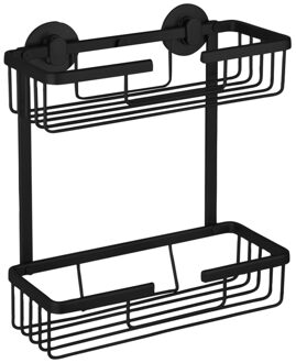 draadmand rechthoek, 2-laags - Aluminium - Zwart - 25 x 12 x 30 cm