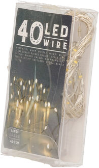 Draadverlichting - 40 lampjes - warm wit - batterij - 420 cm - Lichtdraden - kerstverlichting Zilver