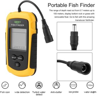 Draagbare 0.7-100M Sonar Alarm Fishfinder Echo Sirene Transducer Sensor Diepte Finder Met Ru Nl Handleiding
