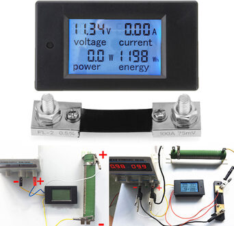 Draagbare 100A Dc Digitale Multifunctionele Power Meter Energy Monitor Module Voltmeter Ampèremeter Met Shunt