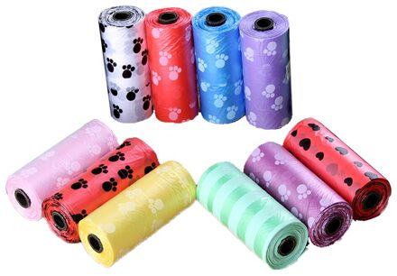 Draagbare 10Rolls 150 Pcs Afbreekbare Pet-afval Kak Tassen Hond Kat Schoon Up Vuilniszak Outdoor Huis Schoon vuilniszakken