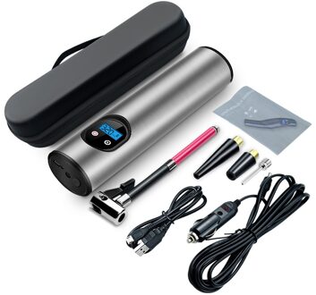 Draagbare 150PSI 12V Auto Air Compressor Fiets Zilver Band Band Inflator Pomp Auto Air Compressor Met Display wit