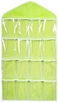 Draagbare 16 Grid Opvouwbare Kledingkast Muur Deur Terug Opknoping Tas Ondergoed Sok Opknoping Shoe Organizer Diversen Bag # T1p groen