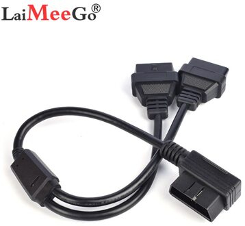Draagbare 16-Pin Kabel Voor Obd Interface Auto Modellen L Vorm OBD2 Verlengsnoer Een-Verdeeld -Twee Aansluiting Adapter 1 stukken