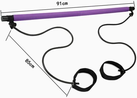 Draagbare 2 Voet Loops Lichtgewicht Trainer Pilates Bar Stok Met Weerstand Band Voor Gym Home Fitness Sport Body Workout Paars