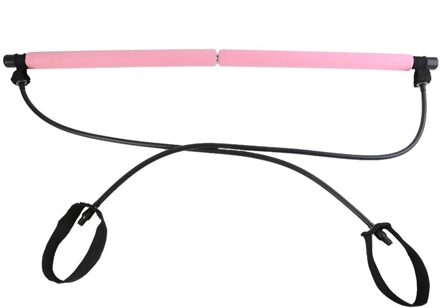 Draagbare 2 Voet Loops Lichtgewicht Trainer Pilates Bar Stok Met Weerstand Band Voor Gym Home Fitness Sport Body Workout Roze