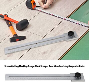 Draagbare 200Mm/250Mm/300Mm Schroef Snijden Markering Gauge Mark Schraper Tool Houtbewerking Carpenter Ruler 30cm