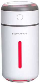 Draagbare 230Ml Luchtbevochtiger Ultrasone Usb Aroma Essentiële Olie Diffuser Luchtreiniger Luchtverfrisser Led Night Lamp Mist Maker Fogger wit