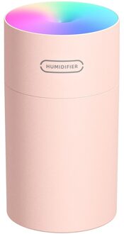Draagbare 270Ml Elektrische Luchtbevochtiger Aroma Olie Diffuser Usb Cool Mist Spuit Met Kleurrijke Nachtlampje Voor Thuis Auto werken roze