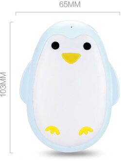 Draagbare 3.7V Handy Warmer Penguin Pocket Usb Oplaadbare Explosieveilige 5200Mah Charger Multi-Functionele Warming Levert Blauw