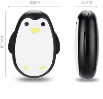 Draagbare 3.7V Handy Warmer Penguin Pocket Usb Oplaadbare Explosieveilige 5200Mah Charger Multi-Functionele Warming Levert zwart