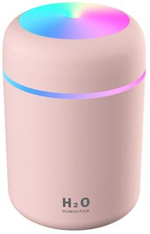 Draagbare 300Ml Luchtbevochtiger Led Licht Usb Ultrasone Verblinden Cup Aroma Diffuser Cool Mist Maker Humidificador Difusor A roze