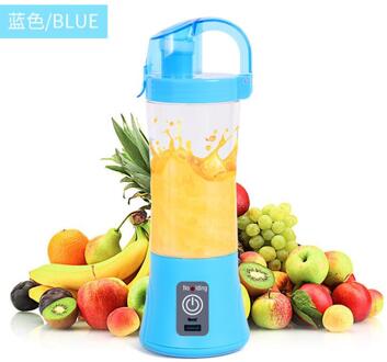Draagbare 380ml Blender Juicer Cup USB Oplaadbare Elektrische Automatische Groente Fruit Sinaasappelsap Maker Cup Mixer Fles blauw