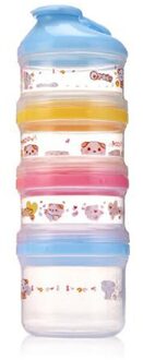 Draagbare 4 Layer Babyvoeding Opbergdoos Essentiële Granen Cartoon Melkpoeder Dozen Peuter Kids Formule Melk Container blauw