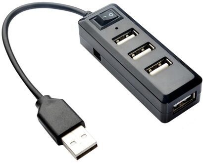 Draagbare 4 Poorten Usb 2.0 Hub Telefoon Lading Splitter Extension Adapter Met Switcher Plug En Play Ondersteunen Swap
