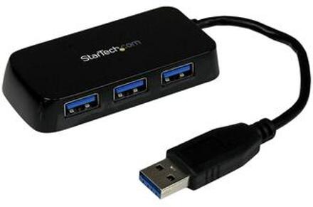 Draagbare 4-poorts SuperSpeed USB 3.0 hub zwart
