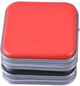 Draagbare 40Pcs Disc Cd Dvd Wallet Organizer Case Dozen Houder Cd Mouwen Hard Bag Album Box Gevallen Met rits rood