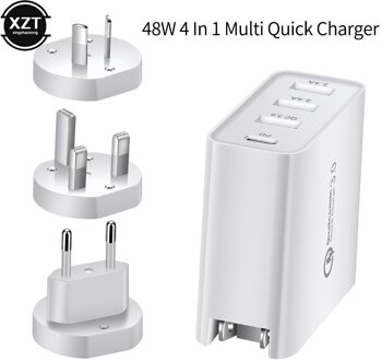 Draagbare 48W Multi Quick Charger Pd Type C Usb Charger Adapter Voor Samsung Iphone Huawei P20 Telefoon Qc 3.0 snelle Lader