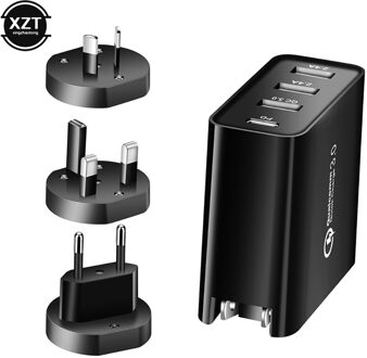 Draagbare 48W Multi Quick Charger Pd Type C Usb Charger Adapter Voor Samsung Iphone Huawei P20 Telefoon Qc 3.0 snelle Lader
