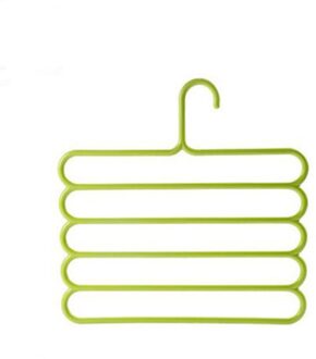 Draagbare 5 Layer Broek Hangers Houders Plastic Multifunctionele Opknoping Rack Voor Kleding Handdoeken Huishoudelijke Ruimtebesparende Opslag groen