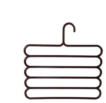 Draagbare 5 Layer Broek Hangers Houders Plastic Multifunctionele Opknoping Rack Voor Kleding Handdoeken Huishoudelijke Ruimtebesparende Opslag koffie
