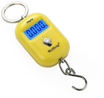 Draagbare 50Kg/500G/0.1G Digitale Mini Bagage Weegschaal Met Lcd Backlight Display Sleutelhanger Haak Schaal hoge Precisie Schaal geel 25kg