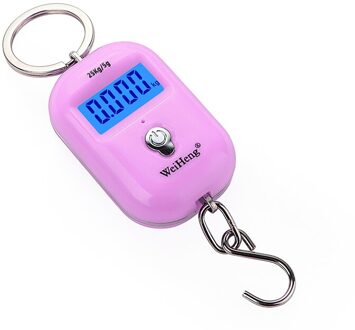 Draagbare 50Kg/500G/0.1G Digitale Mini Bagage Weegschaal Met Lcd Backlight Display Sleutelhanger Haak Schaal hoge Precisie Schaal roze 25kg