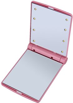 Draagbare 8 LED Verlichting Vrouwen Make-Up Spiegels Lady Cosmetische Folding Compacte Pocket Spiegel met Lampen Make Licht maquillage 04