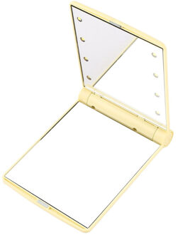 Draagbare 8 LED Verlichting Vrouwen Make-Up Spiegels Lady Cosmetische Folding Compacte Pocket Spiegel met Lampen Make Licht maquillage 07