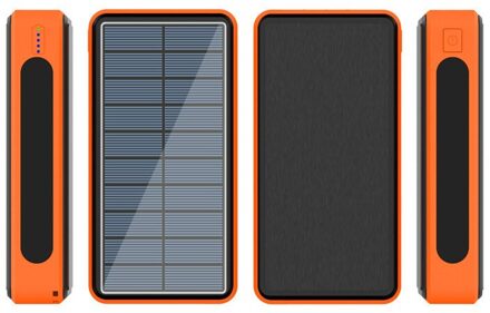 Draagbare 80000Mah Power Bank Solar Draadloze Snelle Opladen Powerbank 4 Usb Led Externe Batterij Voor Iphone Xiaomi Samsung Solar oranje
