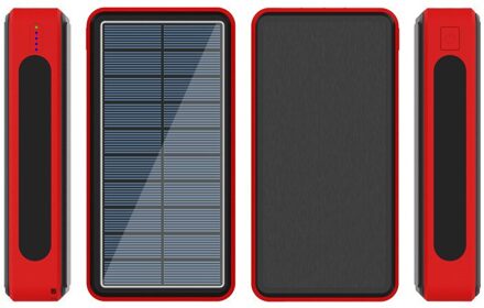 Draagbare 80000Mah Power Bank Solar Draadloze Snelle Opladen Powerbank 4 Usb Led Externe Batterij Voor Iphone Xiaomi Samsung Solar rood