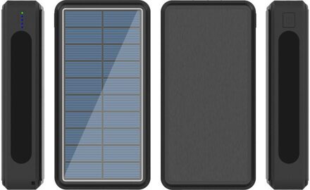 Draagbare 80000Mah Power Bank Solar Draadloze Snelle Opladen Powerbank 4 Usb Led Externe Batterij Voor Iphone Xiaomi Samsung Solar zwart
