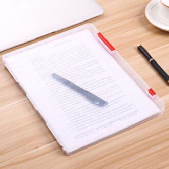 Draagbare A4 Transparante Opbergdoos Clear Plastic Document Papier Vullen Case Bestand Waterdichte Opbergdoos Papier Organisatoren Rood