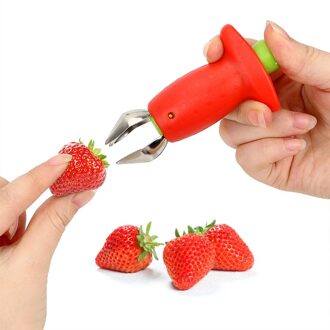 Draagbare Aardbei Huller Fruit Groente Tomaat Stengels Leaf Stem Remover Gadget Mes Cherry Pitters Keuken Tool