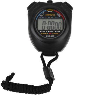 Draagbare Abs Waterdichte Digitale Professionele Handheld Lcd Chronograaf Handheld Sport Stopwatch Timer Stop Horloge Met Band