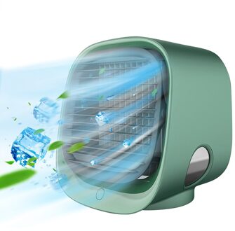 Draagbare Airconditioner 3 Verstelbare Windsnelheid Desktop Luchtkoeler Luchtbevochtiger Airconditioning Met 7 Kleur Led Licht groen