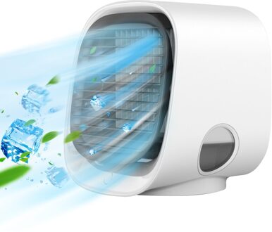Draagbare Airconditioner 3 Verstelbare Windsnelheid Desktop Luchtkoeler Luchtbevochtiger Airconditioning Met 7 Kleur Led Licht wit