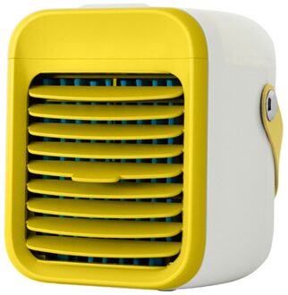 Draagbare Airconditioner Ventilator Oplaadbare Verdampende Airconditioner Ventilator 3 Snelheden Handvat Cooling Fans Draadloze Zomer Usb Fan geel
