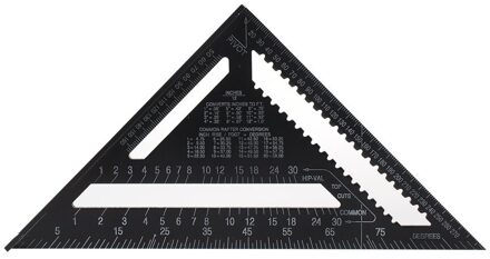 Draagbare Aluminium Driehoekige Liniaal Speed Vierkante Gradenboog Mijter Houtbewerking Mijter Framing Meten Heerser 12 duim Metric